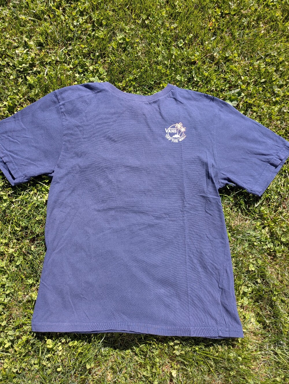 Vans Navy Short Sleeve Tee with Small Palm Logo